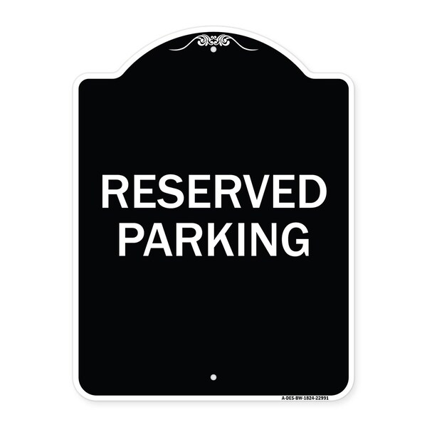 Signmission Reserved Parking Bright Yellow Heavy-Gauge Aluminum Architectural Sign, 24" x 18", BW-1824-22991 A-DES-BW-1824-22991 - main